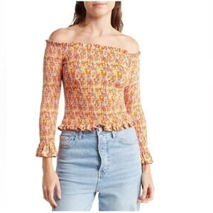 Caroline Constas Felicia Floral Off- the - shoulder Top